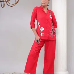 Bani Women Floral Embroidered Shirt & Palazzos Set-picture-10