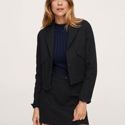 MANGO Women Black Solid Mini Straight Skirt-image-55