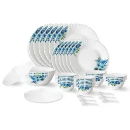 Larah by Borosil Pansy Fluted White Opalware 40 Pieces Dinner Set-picture-12