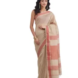 Fabindia Beige & Red Woven Design Saree-picture-33