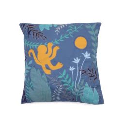 Okhai Impish Applique Hand Embroidered Cushion Cover - Set of 1-image-24