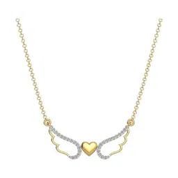 EMORI 18k (750) Yellow Gold Wings of Love Diamond Necklace for Women-image-38