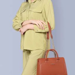 Lavie Luxe Tan LX Chain24 Md Satchel Handbag-44