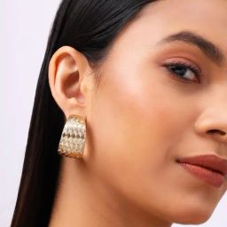 Priyaasi Gold Plated Contemporary Hoop Earring image 2