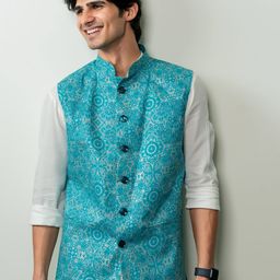 Shasak Floral Printed Nehru Jacket-21