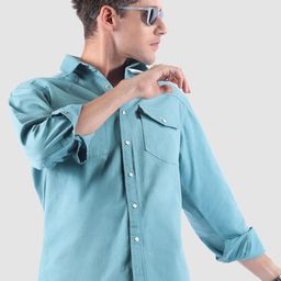 Beyoung Men V-Shaped Front Yoke Casual Shirt-image-46