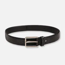 Allen Solly Black Leather Textured Waist Belt-image-74
