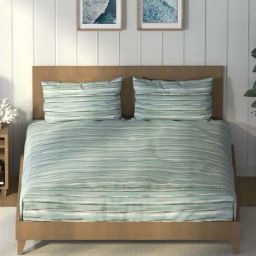 Nautica Raymarine Sea Green Cotton 160 TC King Bedsheet with 2 Pillow Covers-image-66