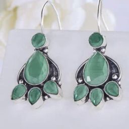 Priyaasi Green Emerald Studded Drop Earring-13