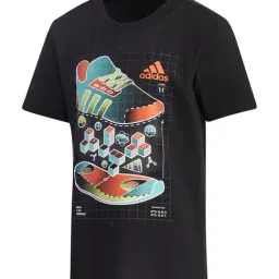 Adidas Kids Black Cotton Printed T-Shirt-picture-22
