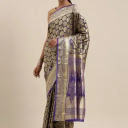 The Chennai Silks Blue Belgaum Art Silk Saree With Blouse-image-9