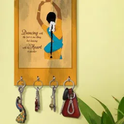 999Store Yellow & Blue MDF Key Holder - Set of 1-0