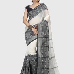 Crochetin Woven Design Khadi Saree-image-10