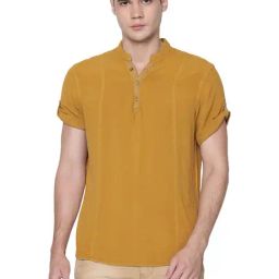 Identiti Mustard Slim Fit Shirt-image-59