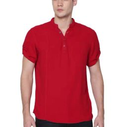 Identiti Red Slim Fit Shirt-image-60