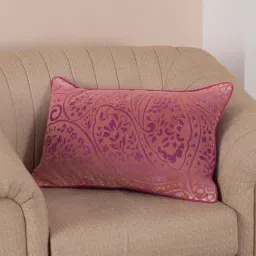 Maspar Hues Folklore Transition Floral Red Cotton Cushion Cover-image-91