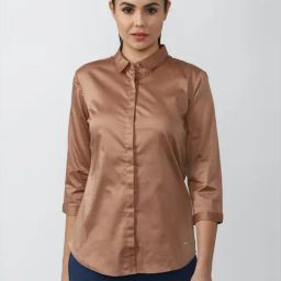 Van Heusen Brown Cotton Regular Fit Shirt-image-95