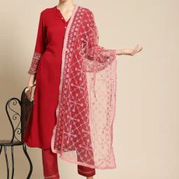 Saadgi Pink Embroidered Dupatta-image-77