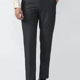 Peter England Elite Black Slim Fit Trousers-image-81