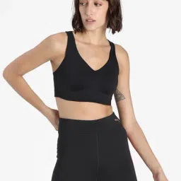 Puma Black V Neck Sports Bra-image-17