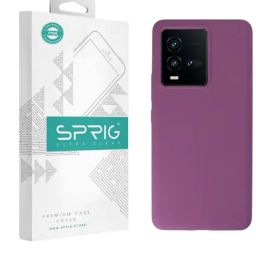 Sprig Liquid Silicone Back Cover for IQOO 9T 5G (Purple)-image-79