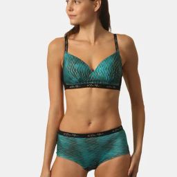Soie Green Non-Wired Full Coverage Bra & Panty Set-18
