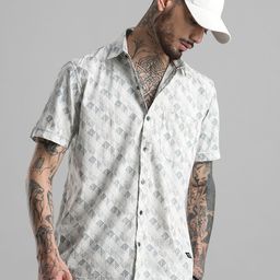 Klub Fox Men Smart Slim Fit Opaque Printed Casual Shirt-image-86