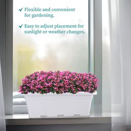 Kuber Industries 6Pcs White Rectangle Shaped Jupiter Gamla Window Planters image 4