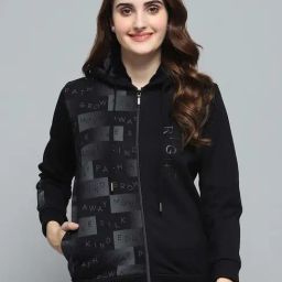 Monte Carlo Women's Black Printed Hooded Neck Full Sleeve Sweatshirt-image-25
