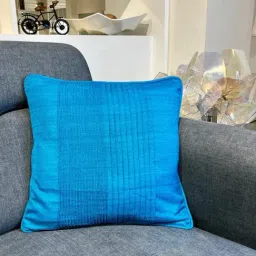 Bells & Whistles Jalaja Turquoise Silk Stripes Cushion Cover-picture-10