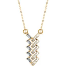 EMORI 18k (750) Yellow Gold Sleek Diamond Necklace for Women-image-93