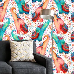 ArtzFolio Printed UV-Resistant Anti-Bacterial Watercolor Elephants Peel & Stick Wallpaper-image-86