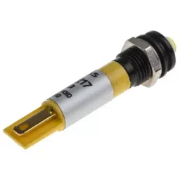 RS PRO Yellow Panel Mount Indicator, Mounting Hole Size 8 mm, Termination Type Solder Tab, IP Rating IP67, Model No 212266 image 3