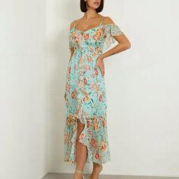 Guess Green Print Shoulder straps Dress-picture-6