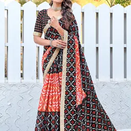 Pandadi Saree Batik Printed Sequinned Block Print Saree-13