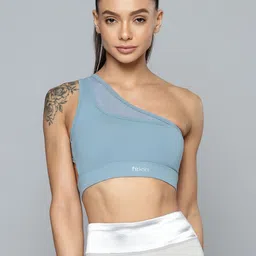 Fitkin Blue One Shoulder Sports Bra  B61-XS-40