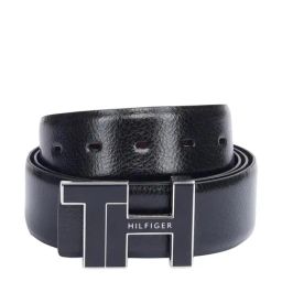 United Colors of Benetton Bensted Black & Brown Leather Textured Reversible Belt-image-27