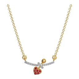 EMORI 18k (750) Love Struck Diamond Heart Necklace for Women-image-19