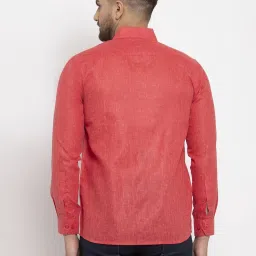 Jainish Red Regular Fit Self Pattern Shirt image 2