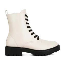 London Rag Women's Off White Derby Boots-image-12