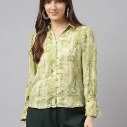 Latin Quarters Green & White Printed Shirt-picture-8