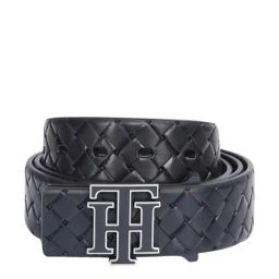 United Colors of Benetton Bellin Black Leather Textured Waist Belt-image-38
