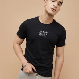 Fame Forever By Lifestyle Black Regular Fit Printed T-Shirt-image-10