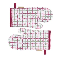 Maspar Red & Green 100% Cotton 225 GSM Oven Mitt - Set of 2 image 1