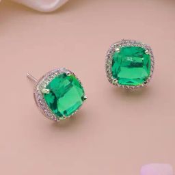 Priyaasi Green Emerald Contemporary Emerald Stud Earring-33