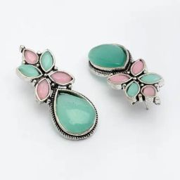 NVR Green Statement Drop Earrings image 4