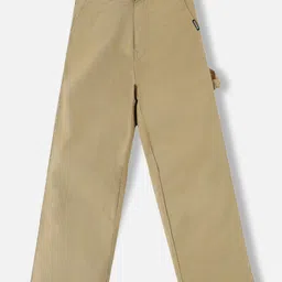 Urbano Juniors Boy's Baggy Fit Solid Carpenter Trouser with 5 Pockets Non-Stretchable-image-48