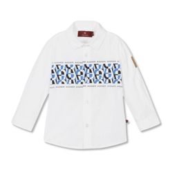 AIGNER Boys Comfort Typography Printed Club Collar Pure Cotton Casual Shirt-image-84