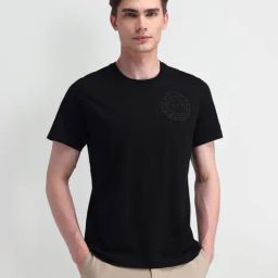Arrow New York Black Cotton Regular Fit Printed T-Shirt-picture-32