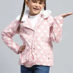 Monte Carlo Girls Pink & White Printed Full Sleeves Jacket-picture-5